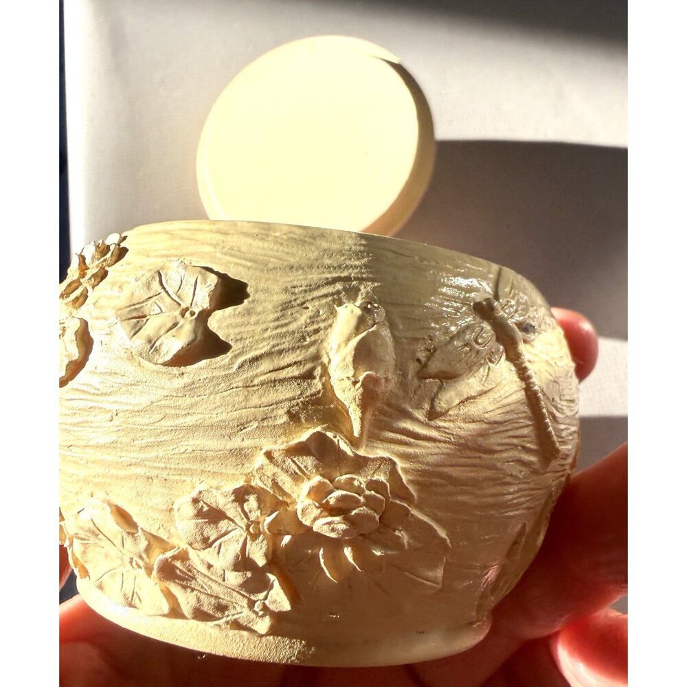 Angel Star Ivory Angels Trinket Box Round Lid Vintage Angels Jewelry - Picture 5 of 8